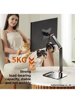 Generic Portable Display Sub-screen Bracket Flat Bedside Desktop Folding Lazy Punch-free 16-inch VESA Hanging Shelf-Color:White  - Image 2