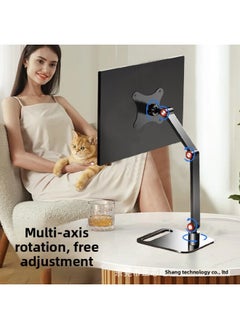 Generic Portable Display Sub-screen Bracket Flat Bedside Desktop Folding Lazy Punch-free 16-inch VESA Hanging Shelf-Color:White  - Image 3