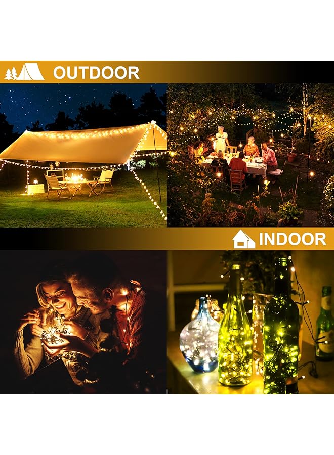 erorex String Lights Battery Operated 132Ft 300Leds Battery Fairy Lights Outdoor Indoor 8 Mode Led Fairy String Lights With Timer Decoration For Gazebo Garden Wedding Party Warm White - Image 4