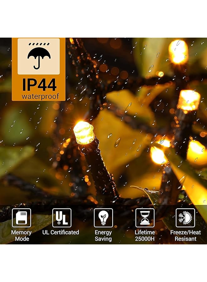 erorex String Lights Battery Operated 132Ft 300Leds Battery Fairy Lights Outdoor Indoor 8 Mode Led Fairy String Lights With Timer Decoration For Gazebo Garden Wedding Party Warm White - Image 3