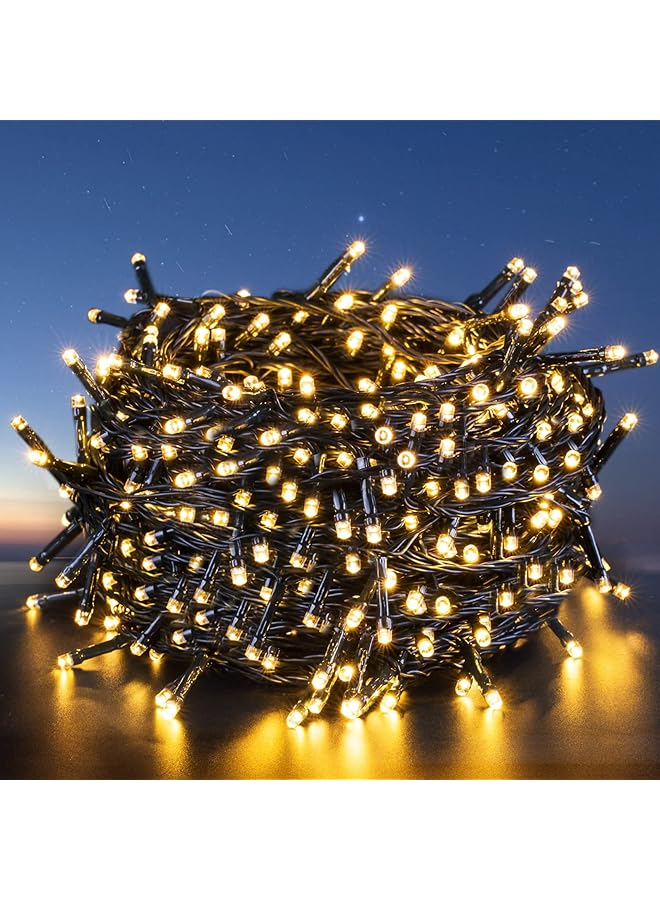 erorex String Lights Battery Operated 132Ft 300Leds Battery Fairy Lights Outdoor Indoor 8 Mode Led Fairy String Lights With Timer Decoration For Gazebo Garden Wedding Party Warm White - Image 1