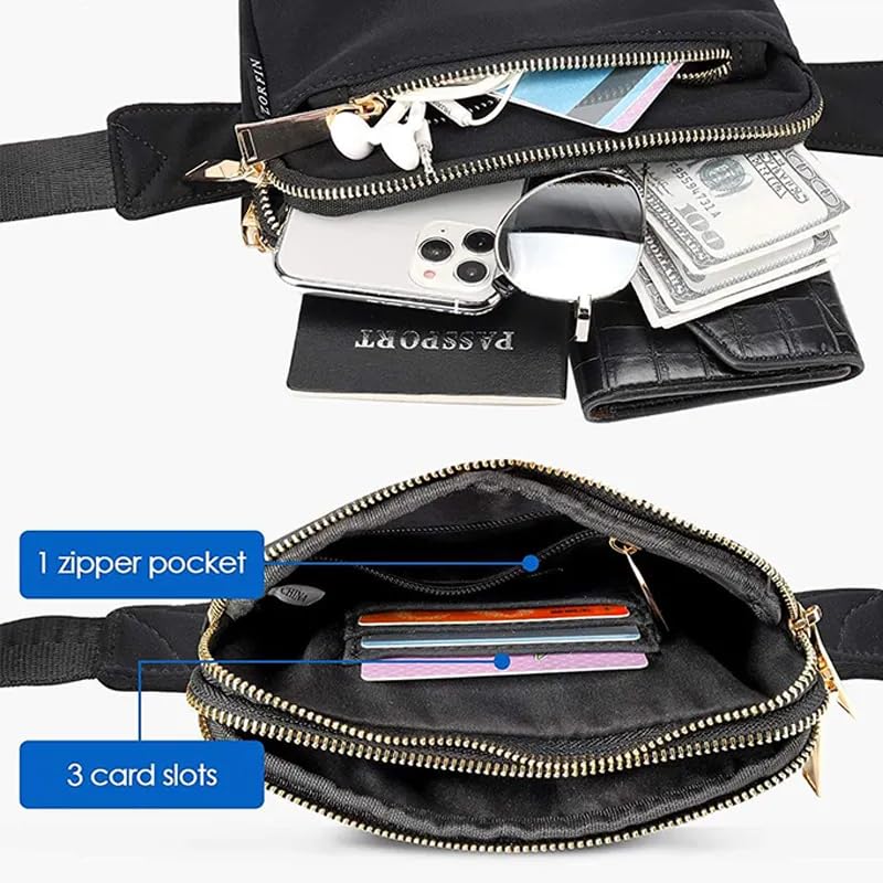 Ketmart Waist Bag for Men Women with Adjustable Strap, Waterproof Chest Bag Large Capacity Fanny Pack,Crossbody Lemon Bags for Travel Outdoor Sports Cycling(Color_Black) - Image 4