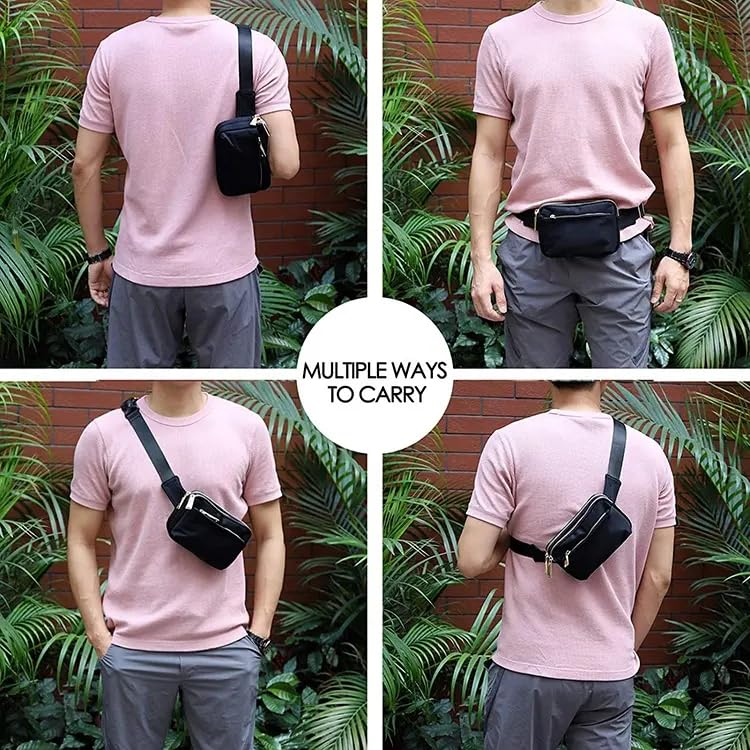 Ketmart Waist Bag for Men Women with Adjustable Strap, Waterproof Chest Bag Large Capacity Fanny Pack,Crossbody Lemon Bags for Travel Outdoor Sports Cycling(Color_Black) - Image 5