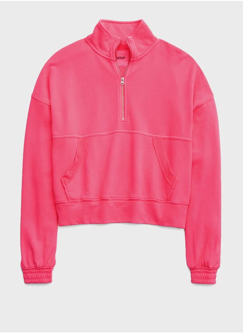 Aerie Zip Detail Sweatshirt
