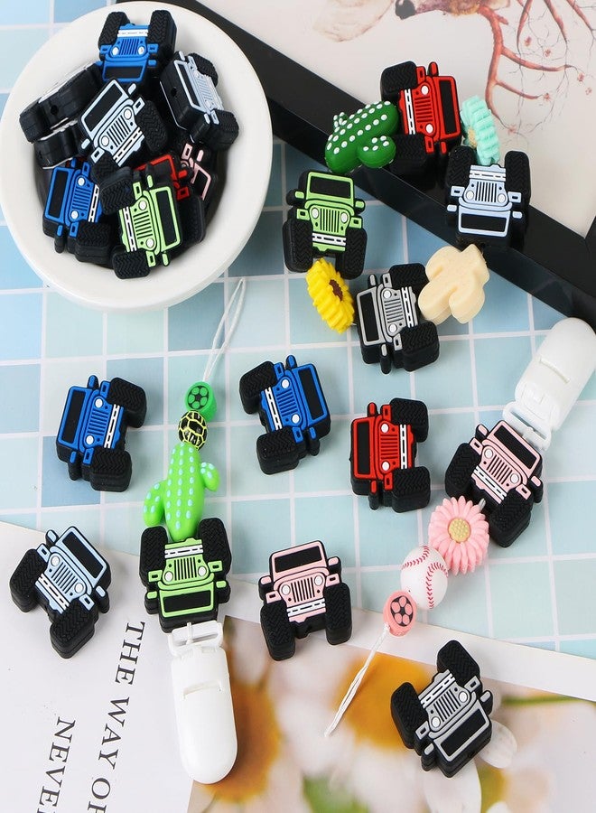 CCOZN 12 Pcs Truck Car Silicone Beads, CCOZN Colorful Car Silicone Focal Beads Bulk for Pens Truck Shaped Spacer Loose Beads for Keychain Making DIY Crafts Lanyard Bracelets Making - Image 3