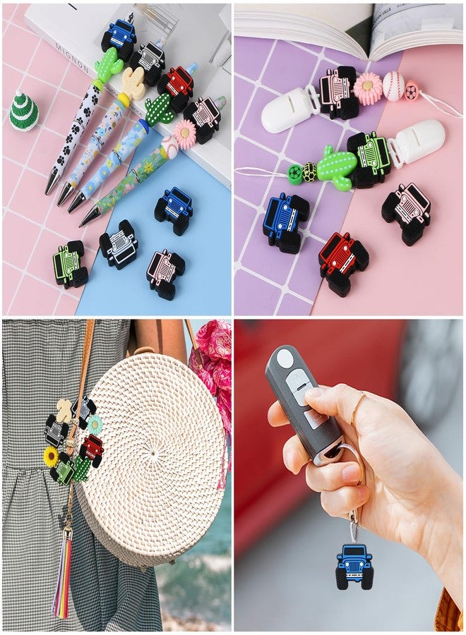 CCOZN 12 Pcs Truck Car Silicone Beads, CCOZN Colorful Car Silicone Focal Beads Bulk for Pens Truck Shaped Spacer Loose Beads for Keychain Making DIY Crafts Lanyard Bracelets Making - Image 5