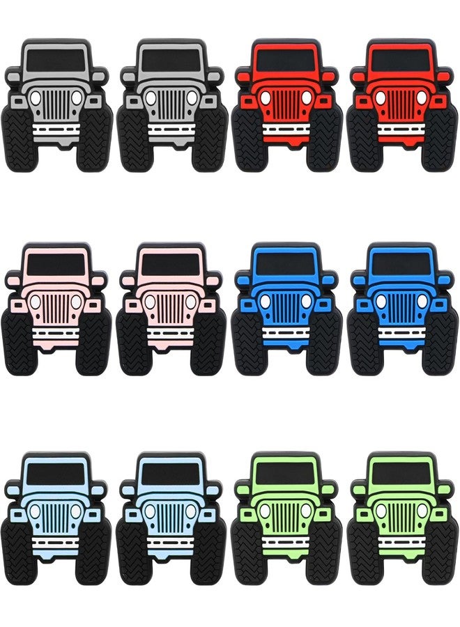 CCOZN 12 Pcs Truck Car Silicone Beads, CCOZN Colorful Car Silicone Focal Beads Bulk for Pens Truck Shaped Spacer Loose Beads for Keychain Making DIY Crafts Lanyard Bracelets Making - Image 1