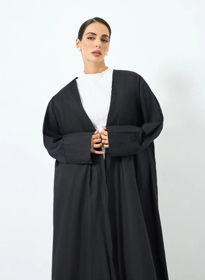 تايك تو عباية سادة بأكمام طويلة