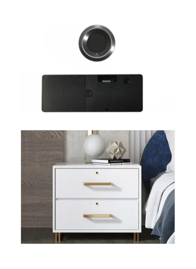 Luxury Smart Electronic Fingerprint Drawer Storage Cabinet Lock File Cabinet Cupboard Door Lock Furniture Fingerprint Lock with 40 Person Storage Space and External Power Supply  - Image 1