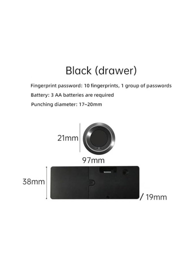 Luxury Smart Electronic Fingerprint Drawer Storage Cabinet Lock File Cabinet Cupboard Door Lock Furniture Fingerprint Lock with 40 Person Storage Space and External Power Supply  - Image 2