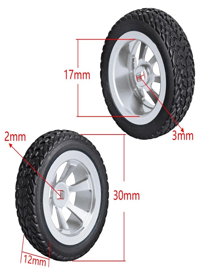 HobbyPark Glued 1/28 Tires & Aluminum Wheels for Wltoys K969 K989 P929 Mini Car, Set of 4 (Silver) - Image 3