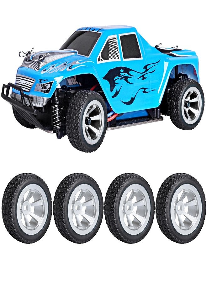 HobbyPark Glued 1/28 Tires & Aluminum Wheels for Wltoys K969 K989 P929 Mini Car, Set of 4 (Silver) - Image 4