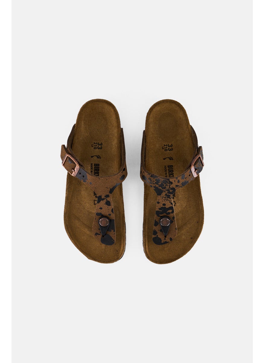 BIRKENSTOCK Kids Girl Slip On Cork Sandals, Brown  - Image 3