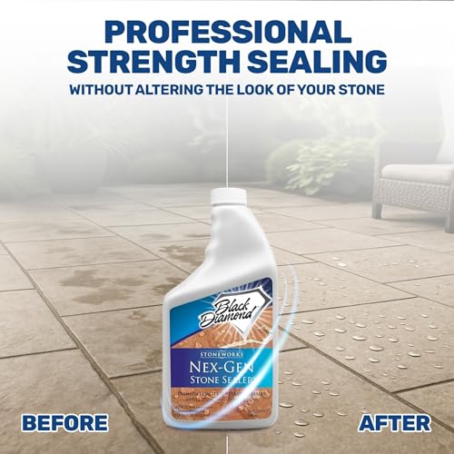 Black Diamond Stoneworks NEX-GEN Natural Stone Penetrating Sealer: Long-Lasting Protection Interior and Exterior ; Granite, Marble, Travertine, Limestone, Grout, Tile, Brick, Slate Floors - Image 3