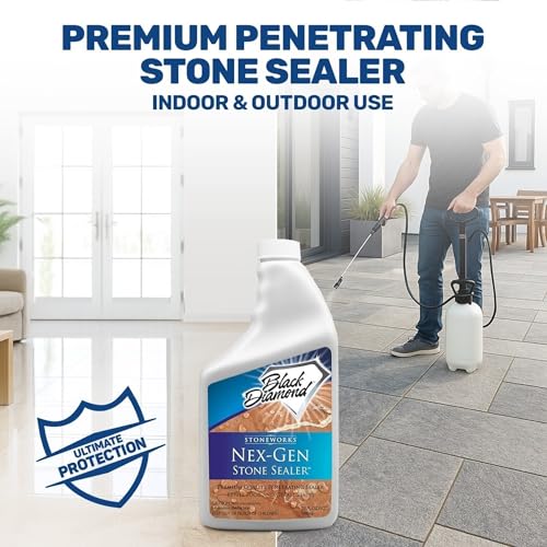 Black Diamond Stoneworks NEX-GEN Natural Stone Penetrating Sealer: Long-Lasting Protection Interior and Exterior ; Granite, Marble, Travertine, Limestone, Grout, Tile, Brick, Slate Floors - Image 4