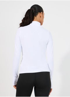 Styli Anti UV Protect Sport Slogan Contrast Body Piping Zip Up Jacket  - Image 5
