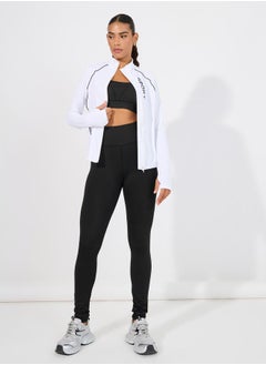 Styli Anti UV Protect Sport Slogan Contrast Body Piping Zip Up Jacket  - Image 3