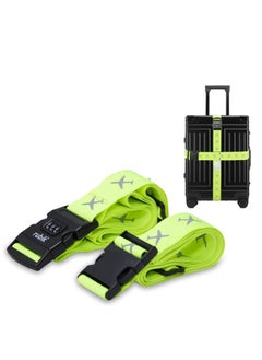 Rubik Luggage Straps 2 Pack Adjustable Buckle Packing Belt with combination lock for Travel Suitcases bags  - Image 1