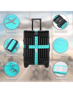Rubik Luggage Straps 2 Pack Adjustable Buckle Packing Belt with combination lock for Travel Suitcases bags  - Image 3