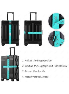 Rubik Luggage Straps 2 Pack Adjustable Buckle Packing Belt with combination lock for Travel Suitcases bags  - Image 5