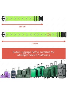 Rubik Luggage Straps 2 Pack Adjustable Buckle Packing Belt with combination lock for Travel Suitcases bags  - Image 2
