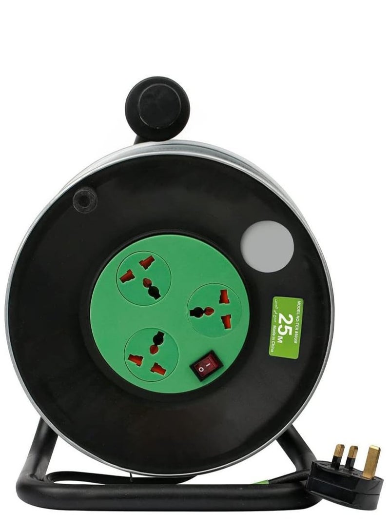 RACO RACO Terminator Heavy Duty Extension Cable Reel, 3 Socket With Lighted Switch Cord Reel UK Plug Socket with 13Amp 3 pin plug  - Image 1