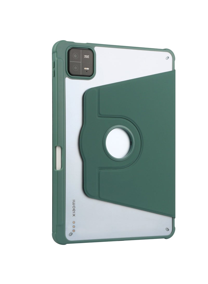 يوارب كينج متوافق مع الغلاف الدوار Xiaomi Pad 7 / Pad 7 Pro / Xiaomi Pad 8 / Pad 8 Pro ، غطاء الدوران 360 درجة ، زوايا متعددة مع غطاء مفتوح ، أخضر قلم رصاص - Image 4