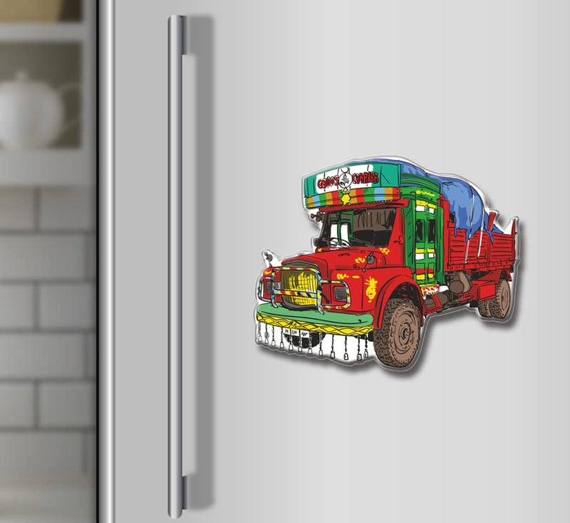 Yey Colorful Truck Fridge Magnet Refrigerator Stylish Indian Truck Design for Home, Kitchen and Office Decoration (Multicolour, 4x3 inches) Single Piece - Image 2