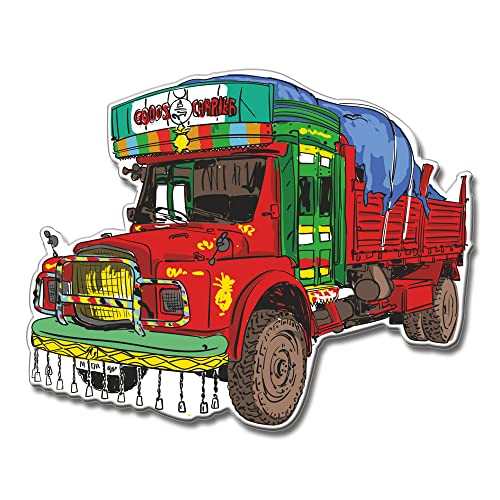 Yey Colorful Truck Fridge Magnet Refrigerator Stylish Indian Truck Design for Home, Kitchen and Office Decoration (Multicolour, 4x3 inches) Single Piece - Image 1
