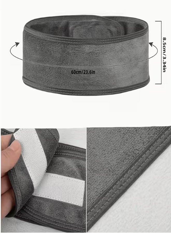 COVACURE 2 Pack Facial Bands Cotton Hair Band For Makeup Time Face Wash Hair Accessory Professional Women's Polycotton Facial Headbands, Facial Band For Women Men | Adjustable Reusable Hair Band - Image 3