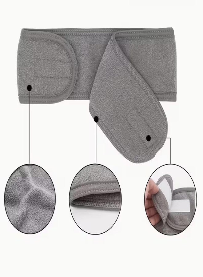 COVACURE 2 Pack Facial Bands Cotton Hair Band For Makeup Time Face Wash Hair Accessory Professional Women's Polycotton Facial Headbands, Facial Band For Women Men | Adjustable Reusable Hair Band - Image 4