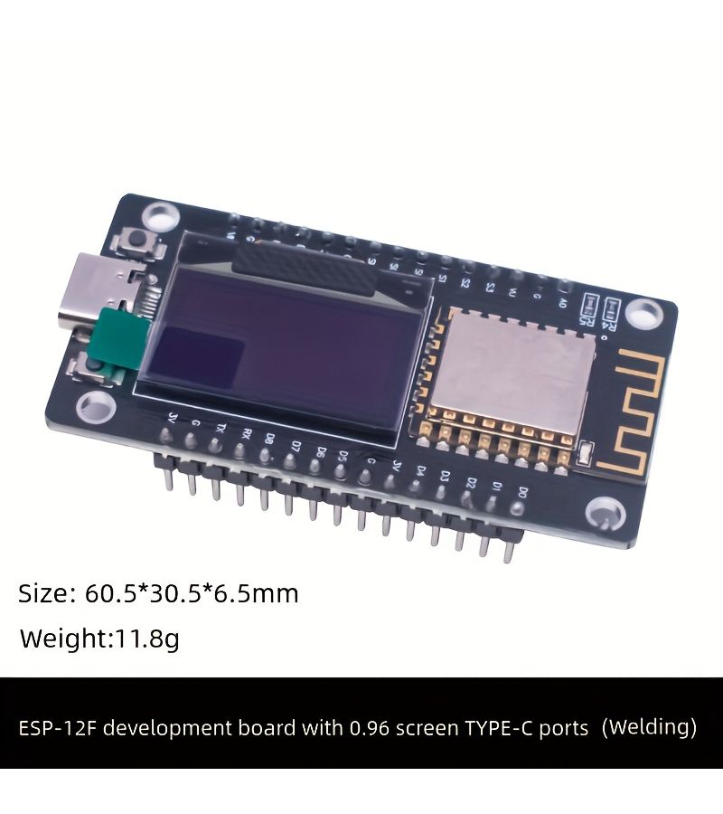 لوحة تطوير ESP8266 V3 مع وحدة عرض OLED 0.96 بوصة وحساس CH340 ESP 12F لأردوينو مايكروبايثون، نوع اللحام 2 قطعة متاح. - Image 4