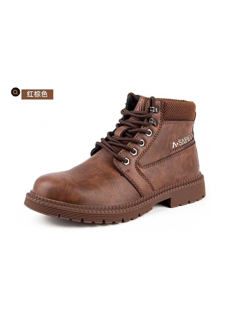 NIBEMINENT Waterproof Work Safety Shoes For Men Rubber Sole Protective Work Sneakers Men Breathable Warehouse, Mining Safety Footwear - Image 1