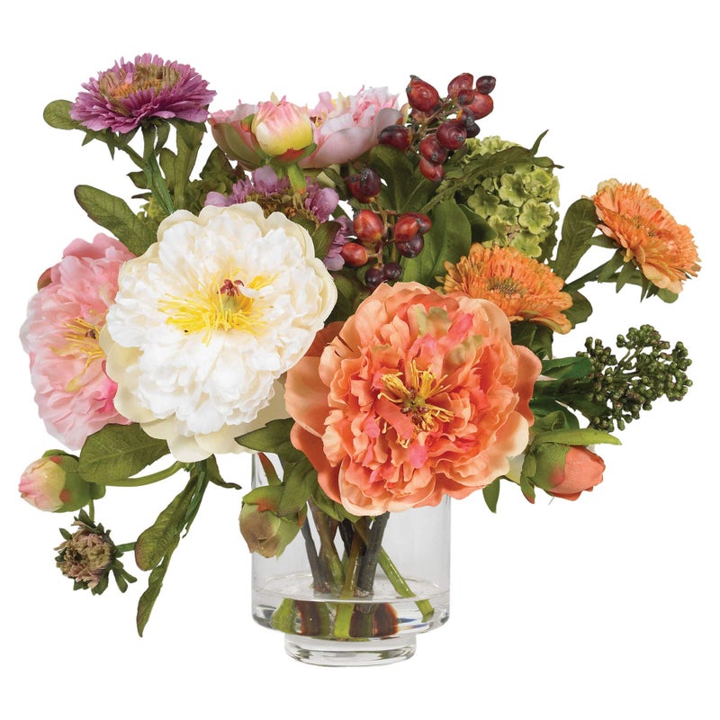 Nearly Natural 4689 Mini Peony Silk Arrangement,Assorted 10 x 10 x 10 - Image 1