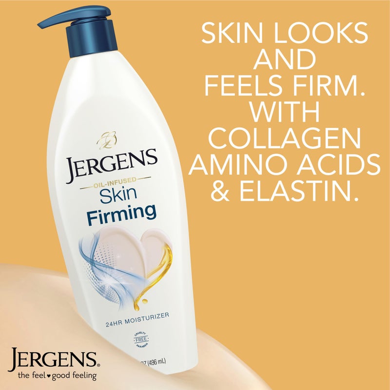 Jergens Skin Firming Lotion for Dry to Extra Dry Skin, Body Lotion with Collagen and Elastin Moisturizer, Tightening Cream for Body, Smoothes and Tones, Dermatologist Tested, 16.8 Oz - Image 3