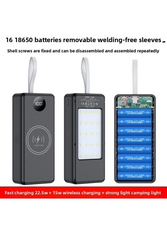 إسكدنيا Removable 16-section 18650 Battery Charging Treasure Welding-free Set Wireless Charging Mobile Power Supply Kit Camping Light-Color:White P16 Fast Charge 22..5w-Power Supply Capacity:20000ma - Image 2