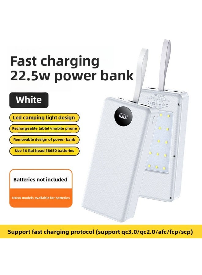 إسكدنيا Removable 16-section 18650 Battery Charging Treasure Welding-free Set Wireless Charging Mobile Power Supply Kit Camping Light-Color:White P16 Fast Charge 22..5w-Power Supply Capacity:20000ma - Image 1