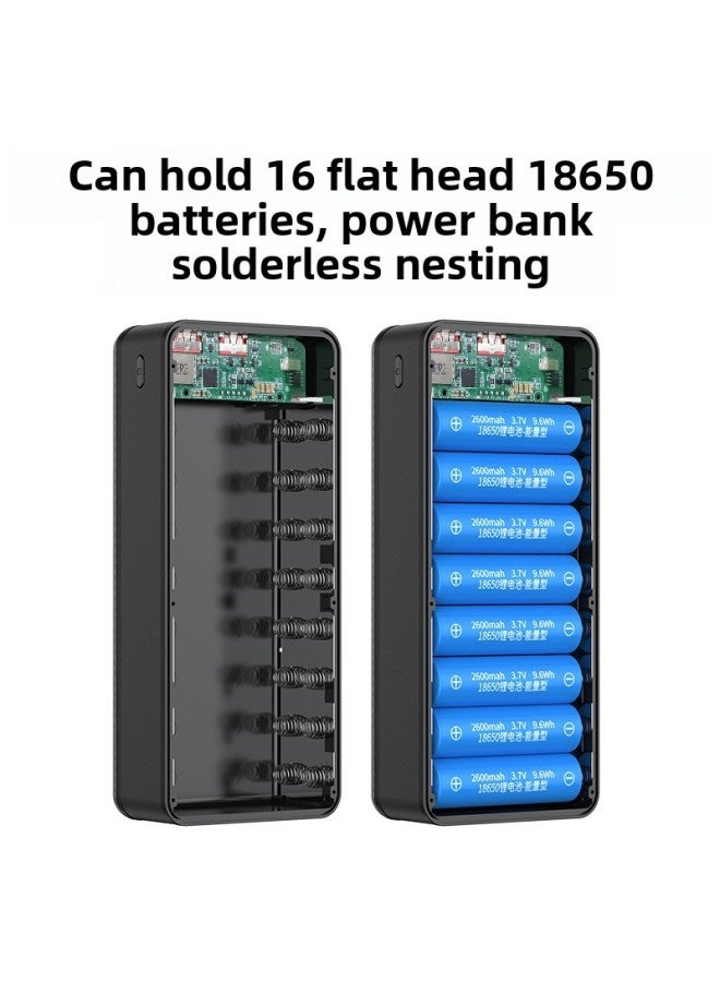 إسكدنيا Removable 16-section 18650 Battery Charging Treasure Welding-free Set Wireless Charging Mobile Power Supply Kit Camping Light-Color:White P16 Fast Charge 22..5w-Power Supply Capacity:20000ma - Image 3