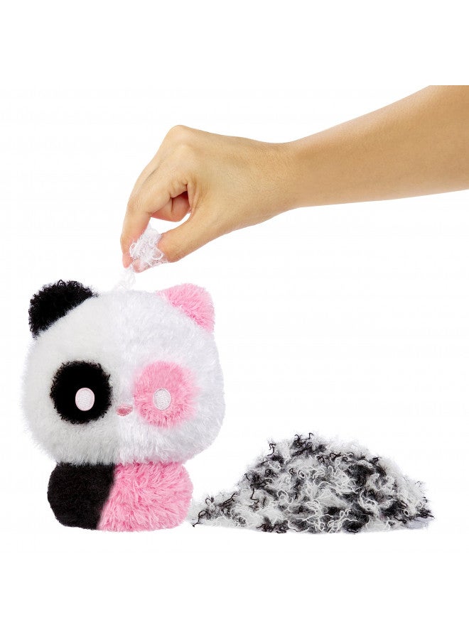 Fluffie Stuffiez Panda Small Collectible Feature Plush - Surprise Reveal Unboxing with Huggable ASMR Fidget DIY Fur Pulling, Ultra Soft Fluff - Image 1
