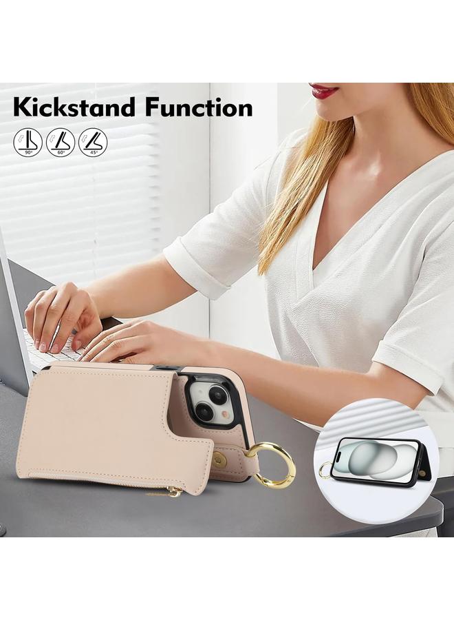 S-TOP Case For iPhone 14 / 13 RFlD Anti-theft Double Buckle Ring Zipper Card Phone Case - Image 4