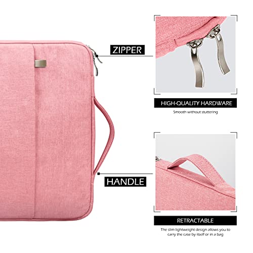 MicaYoung 15 Inch Laptop Sleeve Case Carrying Bag Compatible with MacBook Air 15 inch M4 M3 M2/Pro 15 A1707 A1990, Waterproof Chromebook Cover Computer Zipper Pouch with Handle Pocket, Pink - Image 5