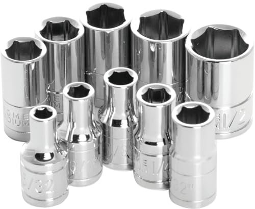 Performance Tool W36002 14Inch Drive 6point SAE Socket Set 10Piece