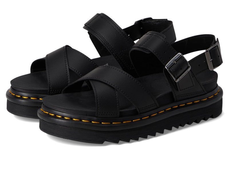 Dr. Martens صندل د. مارتنز للنساء فوس II، جلد أثينا الأسود، 6 أمريكي - Image 1