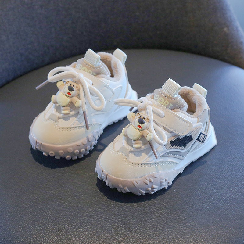 Winter Baby Cotton Shoes Non-Slip Soft Sole M22 khaki two cotton