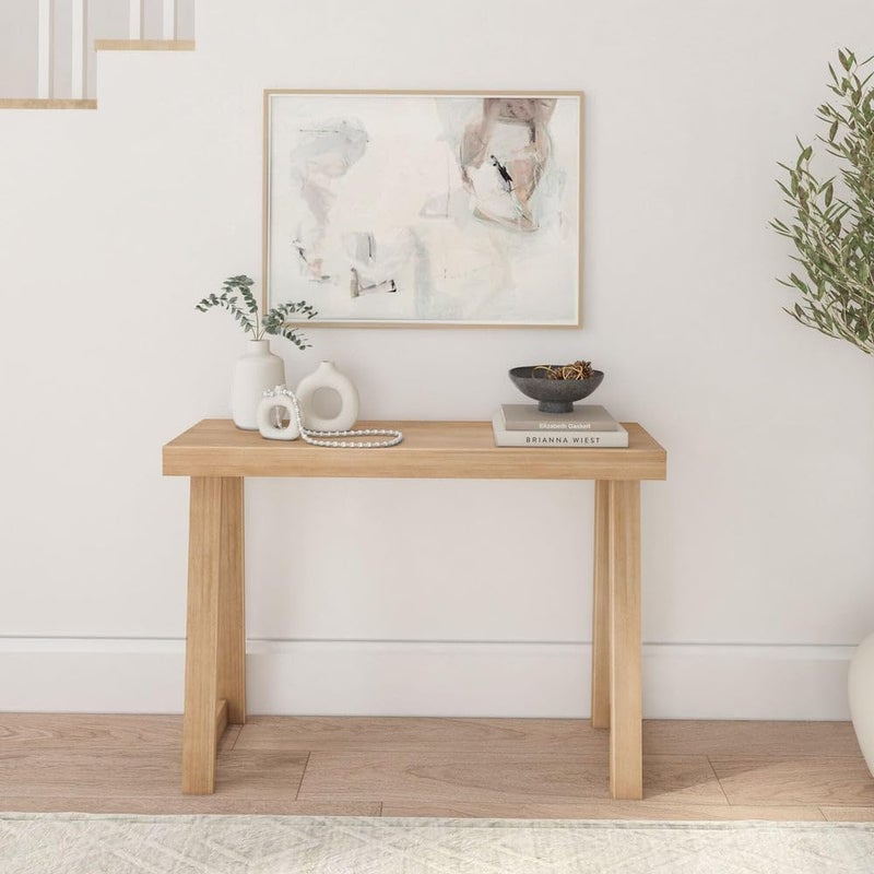 Plank+Beam Solid Wood Console Table, 46 Inch, Sofa Table, Narrow Entryway Table for Hallway, Behind The Couch, Living Room, Foyer, Easy Assembly, Blonde - Image 2
