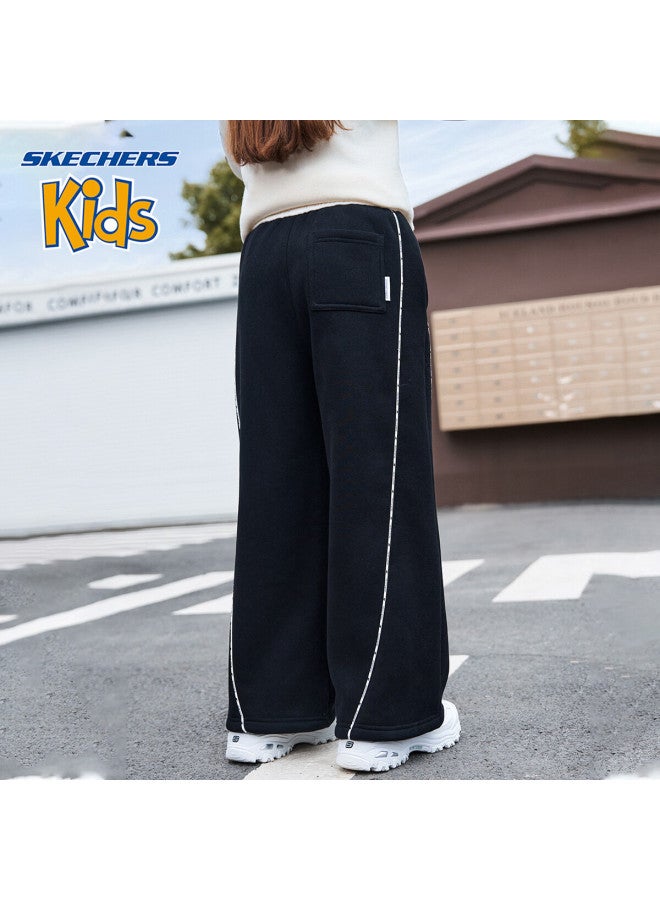 Skechers Girls' Kids Pants  Winter Trendy Casual Straight Woven Trousers Carbon Black 130 - Image 2
