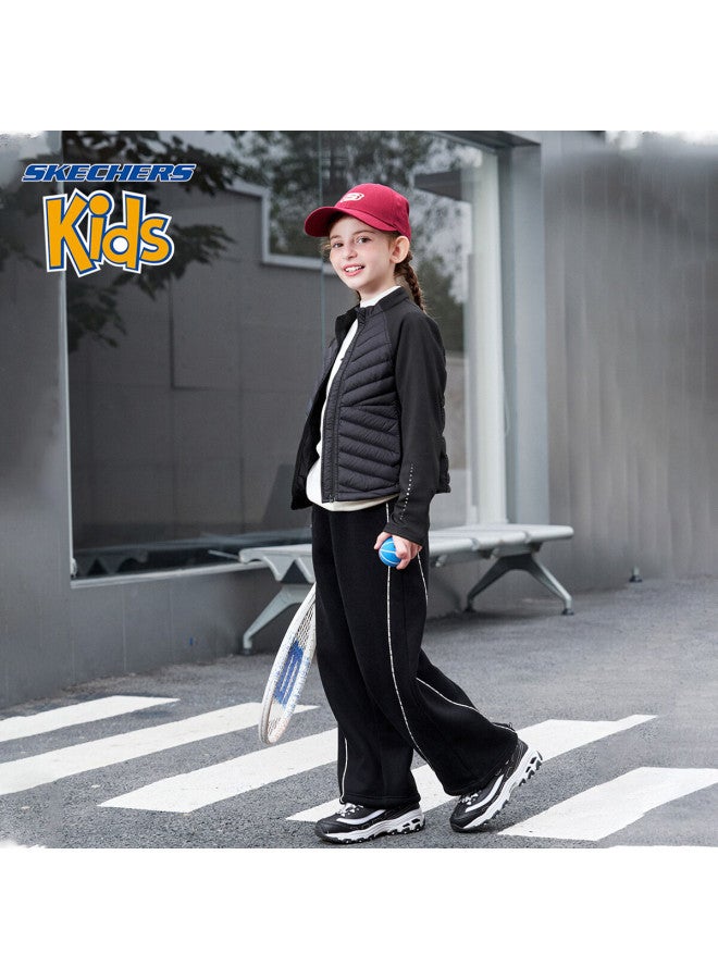 Skechers Girls' Kids Pants  Winter Trendy Casual Straight Woven Trousers Carbon Black 130 - Image 4