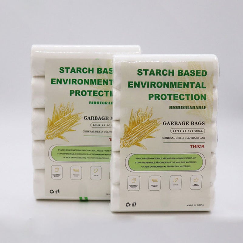 Biodegradable Trash Bags 19.7 x 17.7 Inch 100 Count Corn Starch Material - Strong Durable Garbage Bags for Kitchen Waste - Image 2