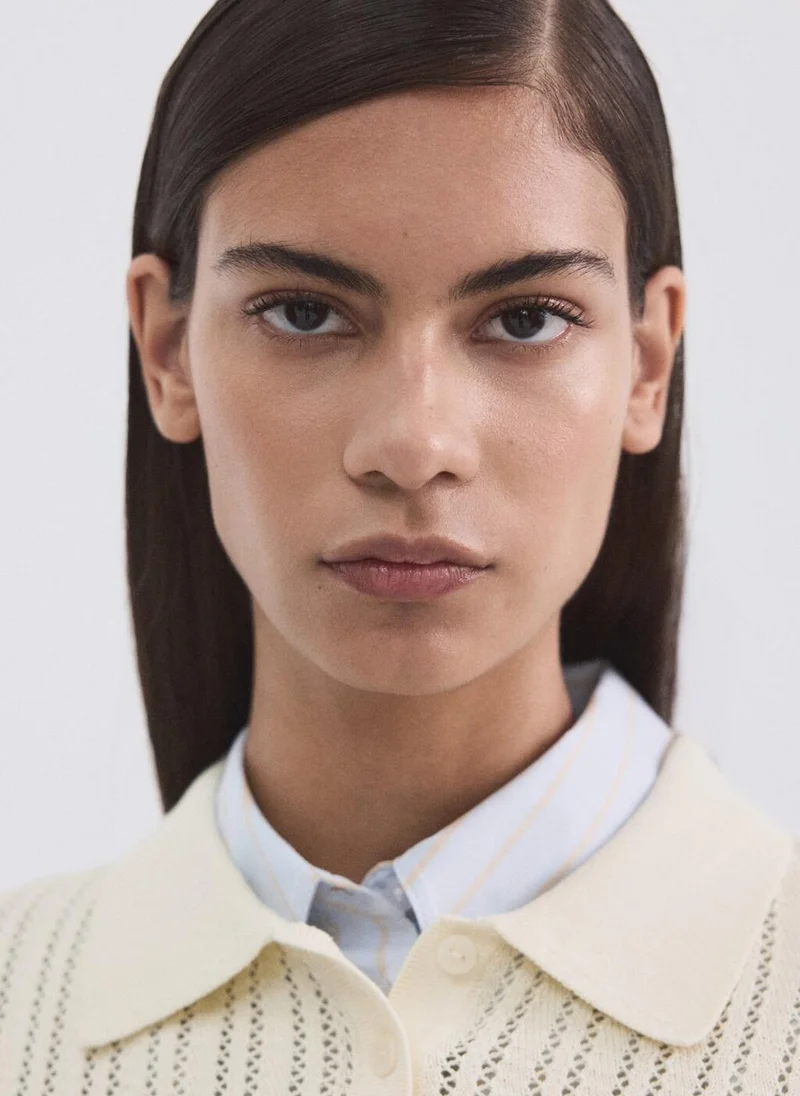 MANGO  Openwork knitted polo-neck sweater for Women | Best Price UAE