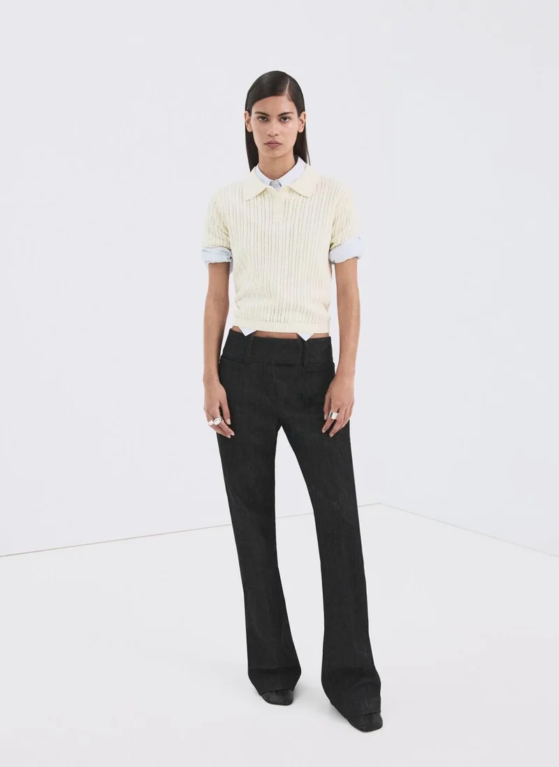 MANGO  Openwork knitted polo-neck sweater for Women | Best Price UAE